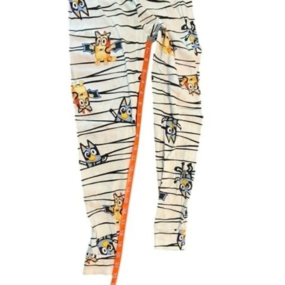 Bluey‎ Halloween Pajamas Set Kids Size 10 Cotton Bat Skeleton Bingo White Stripe